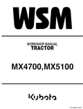 Kubota MX4700, MX5100 Tractor Workshop Service Manual PDF service repair manual cover