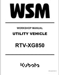 Kubota RTV-XG850 Utility Vehicle Workshop Repair Manual PDF service repair manual cover