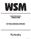 Kubota M7580, M8580, M9580 Tractor Workshop Repair Manual PDF service repair manual cover