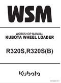 Kubota R320S, R320SB Wheel Loader Workshop Manual PDF service repair manual cover
