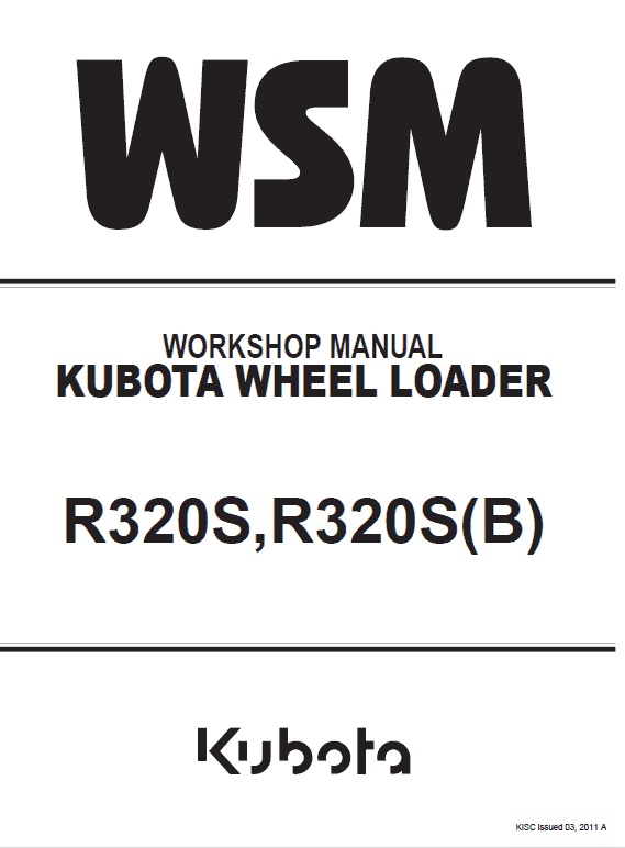 Kubota R320S, R320SB Wheel Loader Workshop Manual PDF service repair manual cover