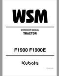 Kubota F1900, F1900E Front Mower Workshop Repair Manual PDF service repair manual cover