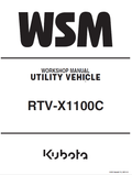 Kubota RTV-X1100C Utility Vehicle Workshop Service Manual PDF service repair manual cover