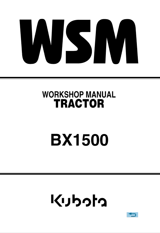 Kubota BX1500 Tractor Workshop Service Manual PDF service repair manual cover