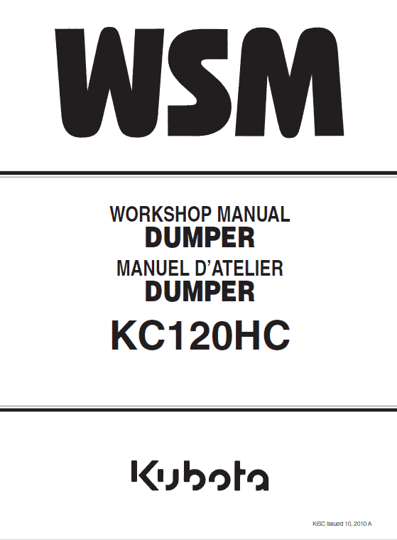 Kubota KC120HC Dumper Workshop Manual PDF service repair manual cover