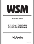 Kubota Z122E-AU, Z121S-AU, Z125E-AU, Z125S-AU Mower Workshop Repair Manual PDF service repair manual cover