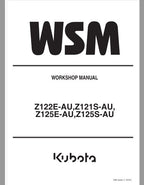 Kubota Z122E-AU, Z121S-AU, Z125E-AU, Z125S-AU Mower Workshop Repair Manual PDF service repair manual cover