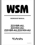 Kubota Z231BR-AU, Z231KH-AU, Z251BR-AU, Z251KH-AU Mower Repair Manual PDF service repair manual cover