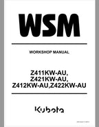 Kubota Z411KW-AU, Z421KW-AU, Z412KW-AU, Z422KW-AU Mower Repair Manual PDF service repair manual cover