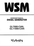 Kubota GL7000-CAN, GL1100-CAN Generator Workshop Manual PDF service repair manual cover