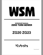 Kubota ZG20, ZG23 Zero Turn Mower Workshop Repair Manual PDF service repair manual cover