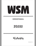 Kubota ZG332 Zero Turn Mower Workshop Repair Manual PDF service repair manual cover