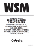 Kubota BX1870, BX2370, BX2670 Tractor Loader Workshop Manual PDF service repair manual cover