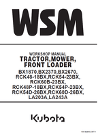 Kubota BX1870, BX2370, BX2670 Tractor Loader Workshop Manual PDF service repair manual cover