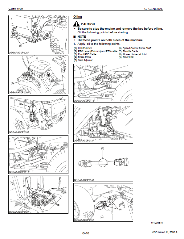 Kubota G2160, G2160-R48S, G2460G Mower Workshop Service Manual PDF manual preview page 267