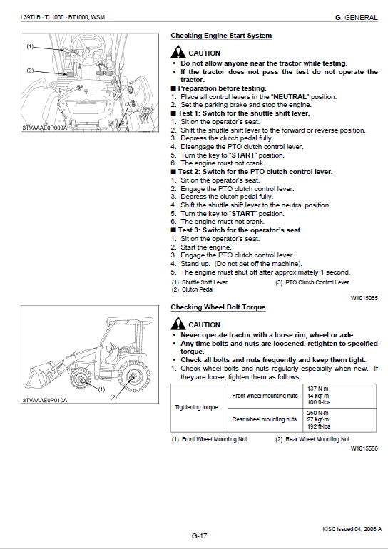 Kubota L39, TL1000, BT1000 Tractor Front Loader Workshop Manual PDF manual preview page 530
