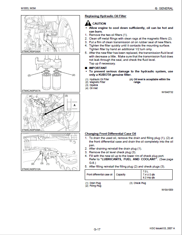 Kubota M105S Tractor Service Manual PDF manual preview page 297
