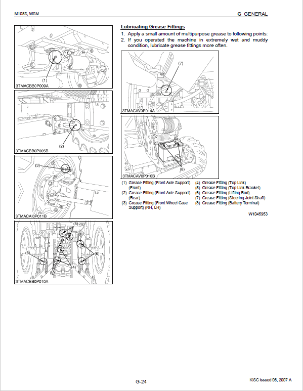 Kubota M96S, M108S Tractor Workshop Repair Manual PDF manual preview page 292