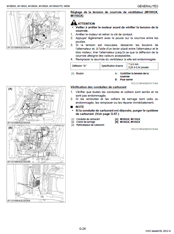 Kubota M100GX, M110GX, M126GX, M135GX Tractor Workshop Manual (French) PDF manual preview page 419