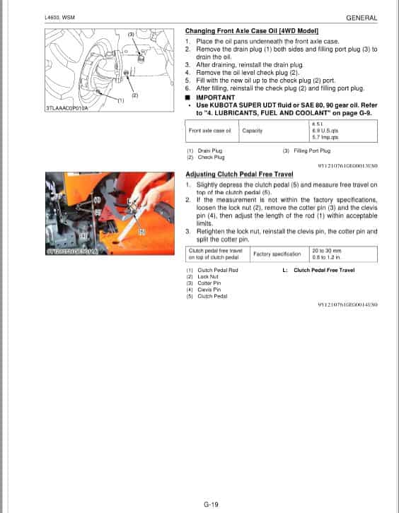 Kubota L4600 Tractor Workshop Repair Manual PDF manual preview page 203