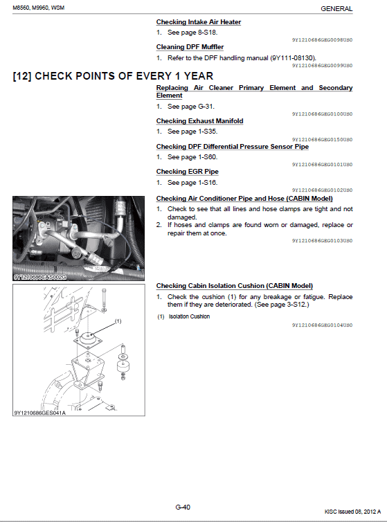 Kubota M8560, M9960 Tractor Workshop Service Manual PDF manual preview page 458