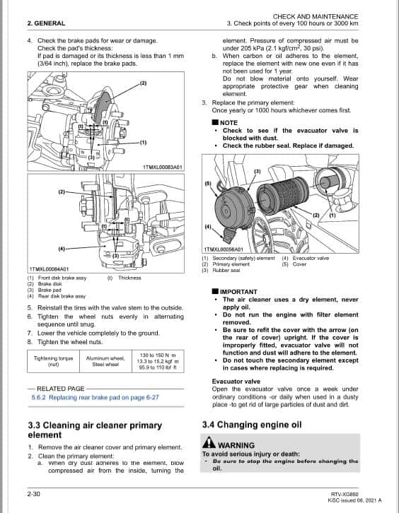 Kubota RTV-XG850 Utility Vehicle Workshop Repair Manual PDF manual preview page 183