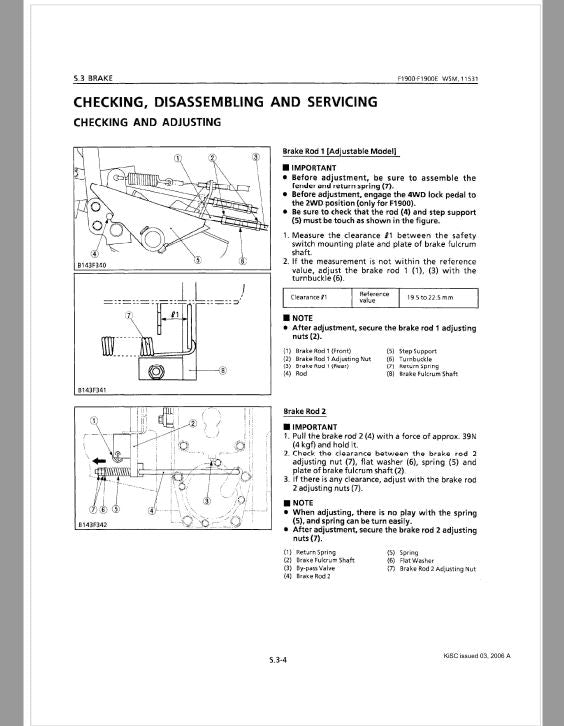 Kubota F1900, F1900E Front Mower Workshop Repair Manual PDF manual preview page 95