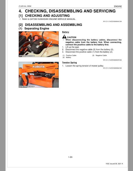 Kubota Z122R-AU Zero Turn Mower Workshop Repair Manual PDF manual preview page 100