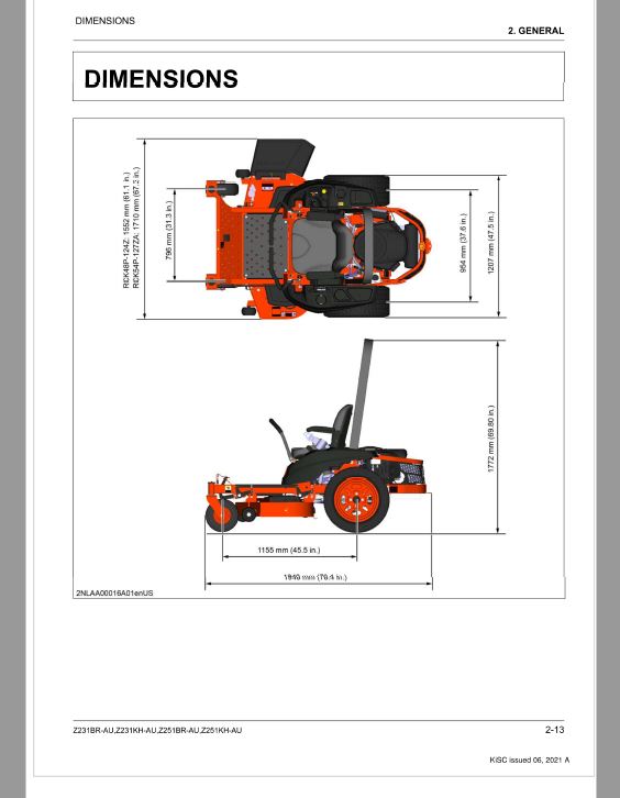 Kubota Z231BR-AU, Z231KH-AU, Z251BR-AU, Z251KH-AU Mower Repair Manual PDF manual preview page 85