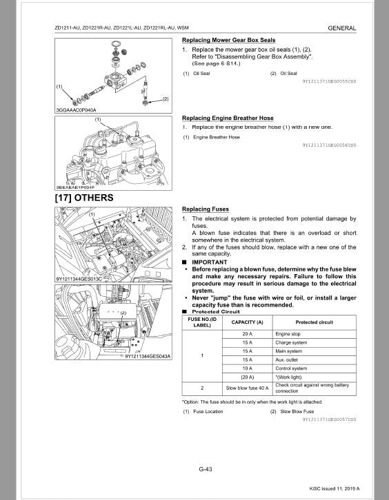 Kubota ZD1211-AU, ZD1221R-AU, ZD1221L-AU, ZD1221RL-AU Mower Repair Manual PDF manual preview page 60