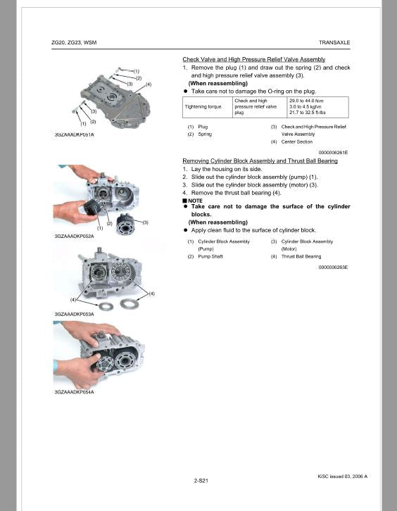 Kubota ZG20, ZG23 Zero Turn Mower Workshop Repair Manual PDF manual preview page 55