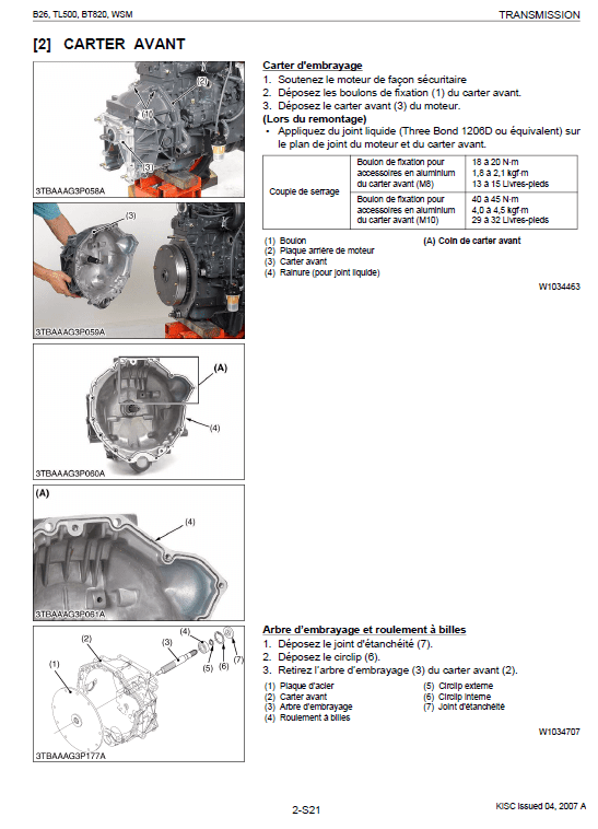 Kubota B26, TL500, BT820 Tractor Loader Workshop Manual PDF manual preview page 629