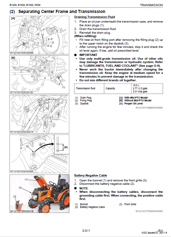 Kubota B1220, B1620, B1820 Tractor Workshop Manual PDF manual preview page 637