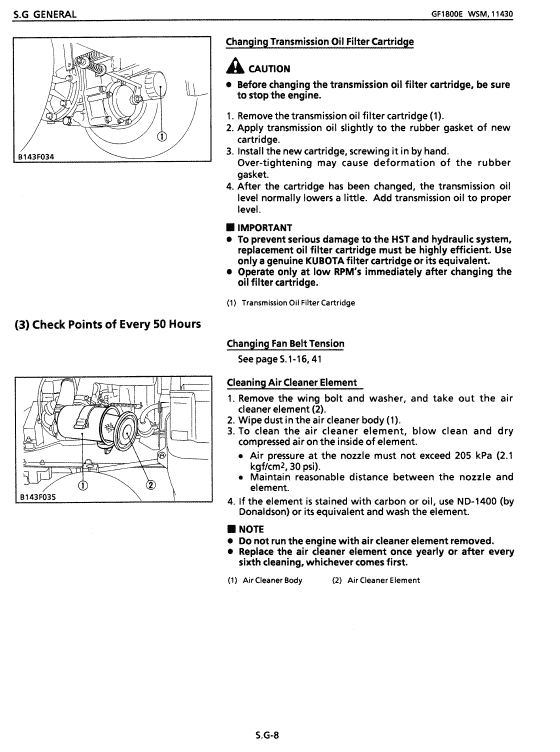 Kubota GF1800, GF1800E Lawn Mower Workshop Service Manual PDF manual preview page 573