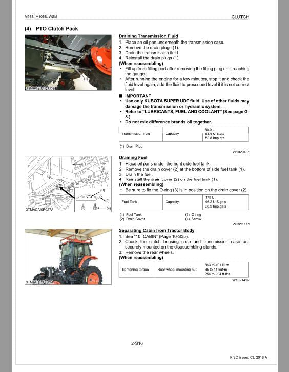 Kubota M95S, M105S Tractor Workshop Repair Manual PDF manual preview page 31