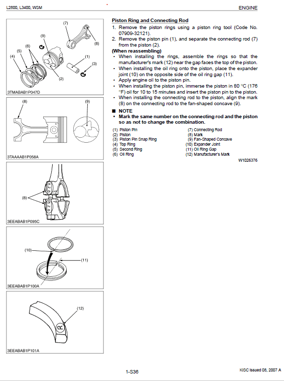 Kubota L2800, L3400 Tractor Workshop Service Manual PDF manual preview page 508