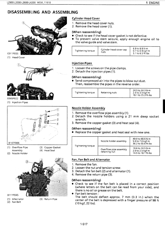 Kubota L2900, L3300, L3600, L4200 Tractor Workshop Manual PDF manual preview page 503