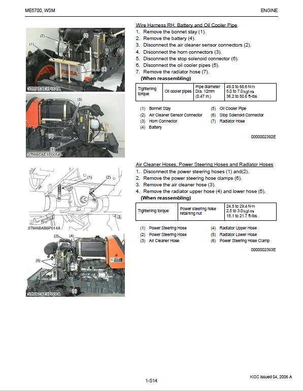 Kubota ME5700 Tractor Workshop Service Manual PDF manual preview page 283