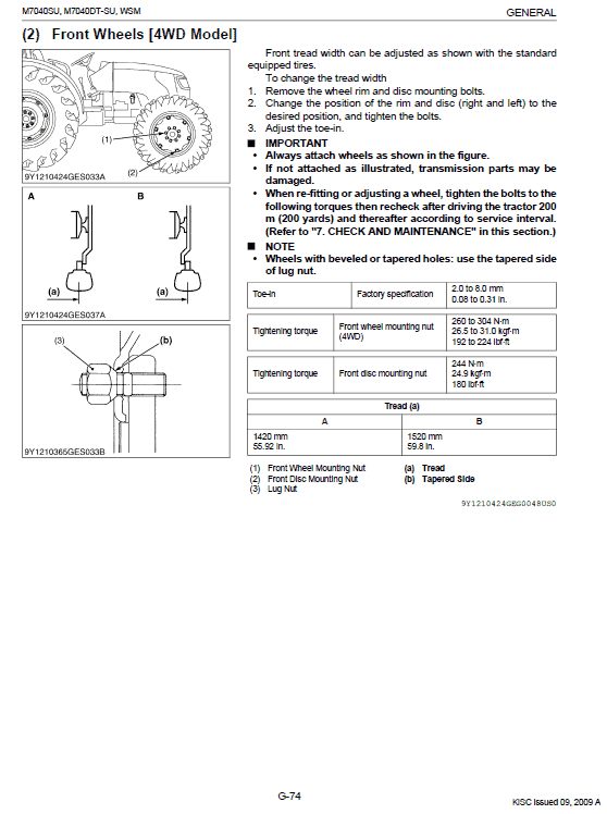 Kubota M7040SU Tractor Workshop Service Manual PDF manual preview page 410