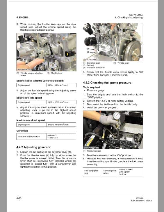 Kubota RTV520 Utility Vehicle Workshop Repair Manual PDF manual preview page 189