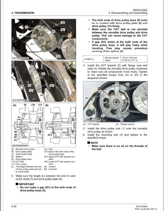 Kubota RTV-XG850 Utility Vehicle Workshop Repair Manual PDF manual preview page 184