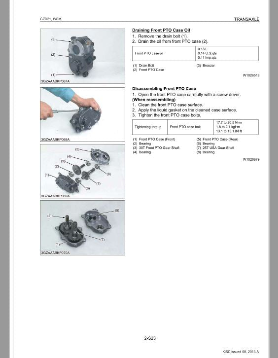 Kubota GZD21 Zero Turn Mower Workshop Repair Manual PDF manual preview page 131