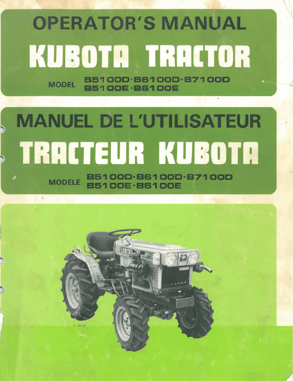 Kubota B5100D, B5100E, B6100D, B6100E, B7100D Tractor Workshop Manual PDF manual preview page 662