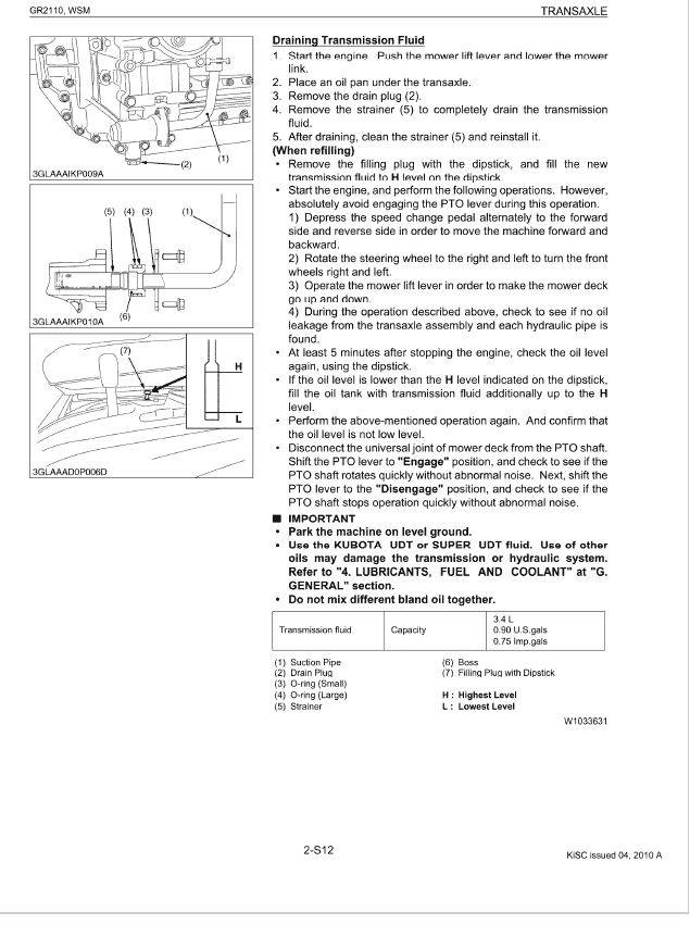 Kubota GR2110, GR2010G Lawn Mower Workshop Repair Manual PDF manual preview page 565