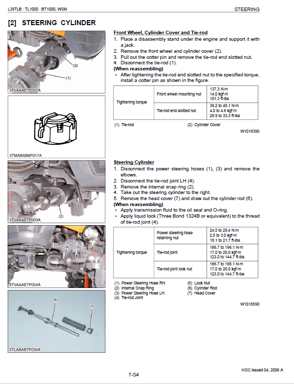 Kubota L39, TL1000, BT1000 Tractor Front Loader Workshop Manual PDF manual preview page 532