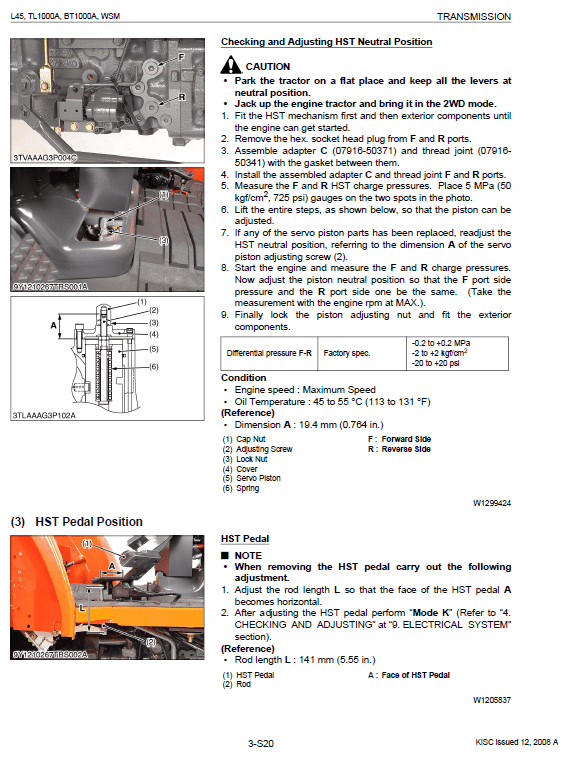Kubota L45, TL1000A, BT1000A Tractor Front Loader Workshop Manual PDF manual preview page 527