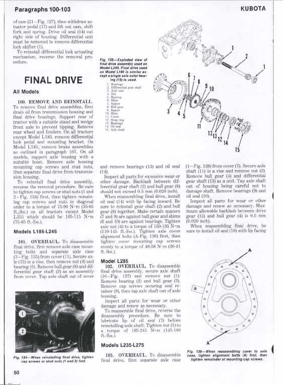 Kubota L185, L235, L245, L285, L295, L305, L345, L355 Tractor Manual PDF manual preview page 515