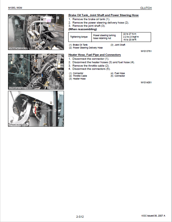 Kubota M96S, M108S Tractor Workshop Repair Manual PDF manual preview page 294
