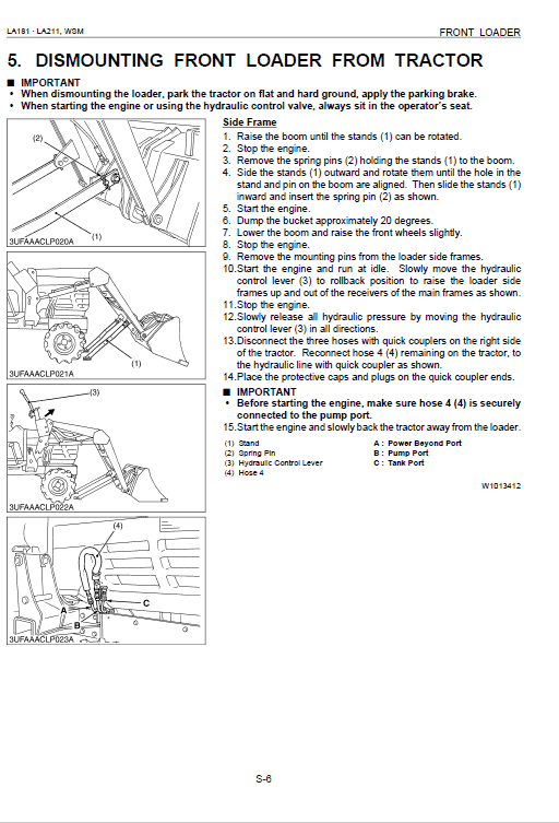 Kubota LA181, LA211 Front Loader Workshop Manual PDF manual preview page 474