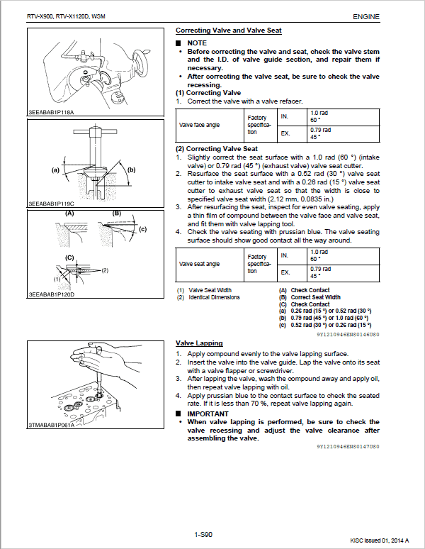 Kubota RTV-X900, RTV-X1120D Utility Vehicle Workshop Service Manual PDF manual preview page 254